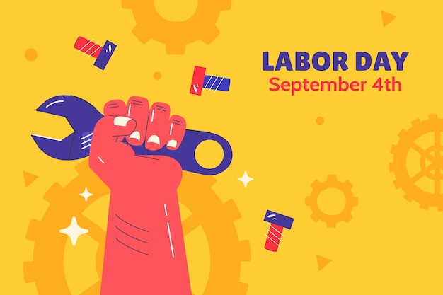 Free Vector flat background for american labor day celebration