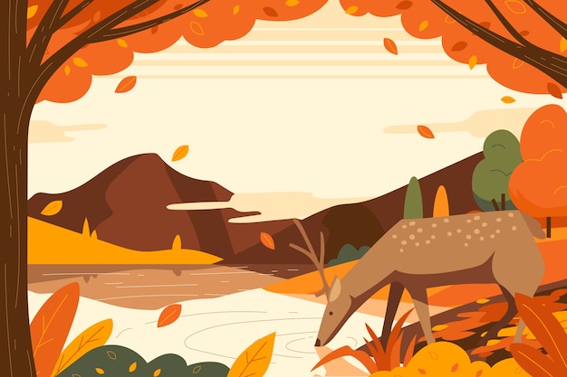 Free Vector flat background for autumn celebration