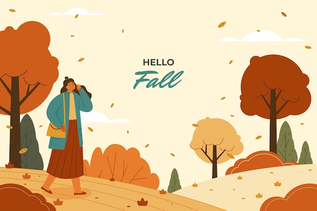 Free Vector flat background for autumn season celebration