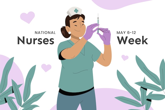 Free Vector flat background for national nurses week celebration