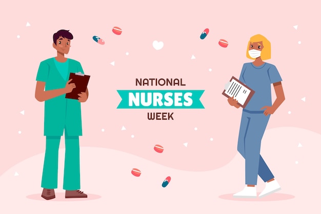 Free Vector flat background for national nurses week