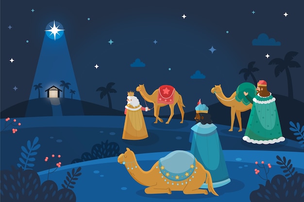 Free Vector flat background for reyes magos