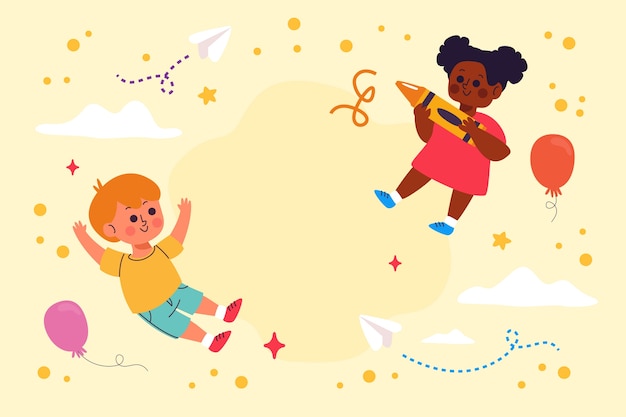 Free Vector flat background in spanish for childrens day celebration