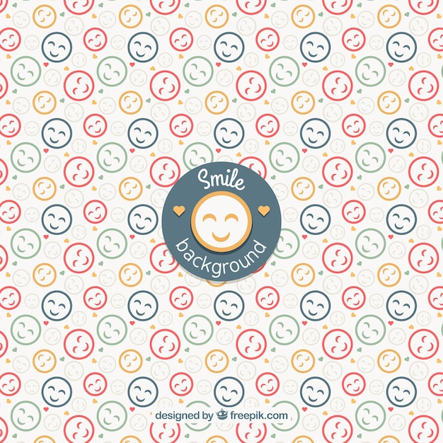 Free Vector flat background with colored smileys