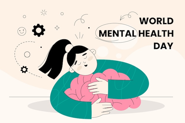 Free Vector flat background for world mental health day awareness