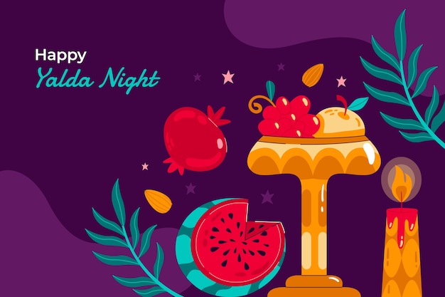 Free Vector flat background for yalda night festival