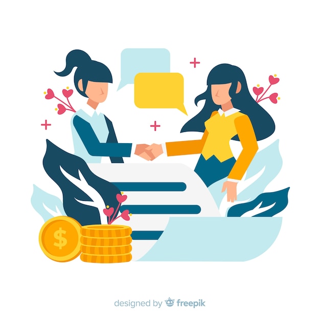 Free Vector flat business deal concept