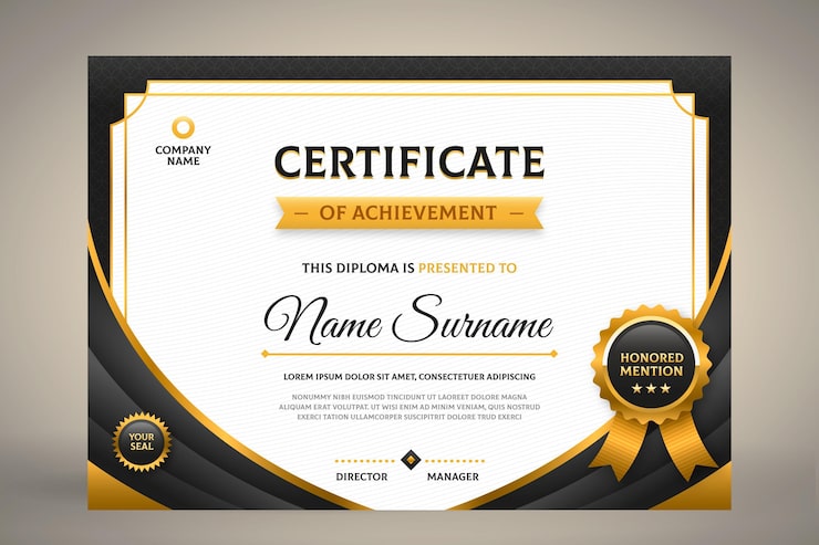 Free Vector flat certificate template