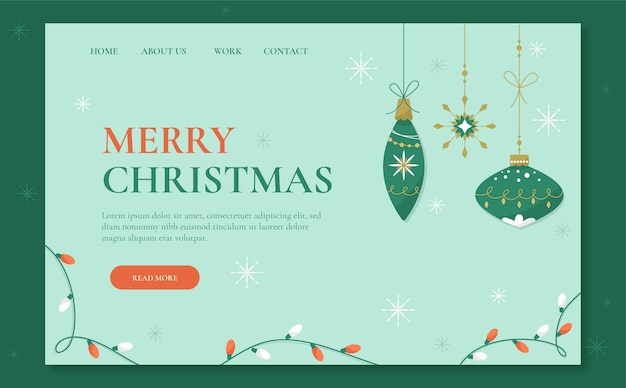 Free Vector flat christmas landing page template