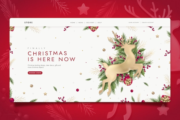 Free Vector flat christmas landing page