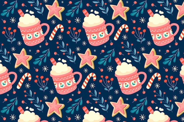 Free Vector flat christmas pattern design