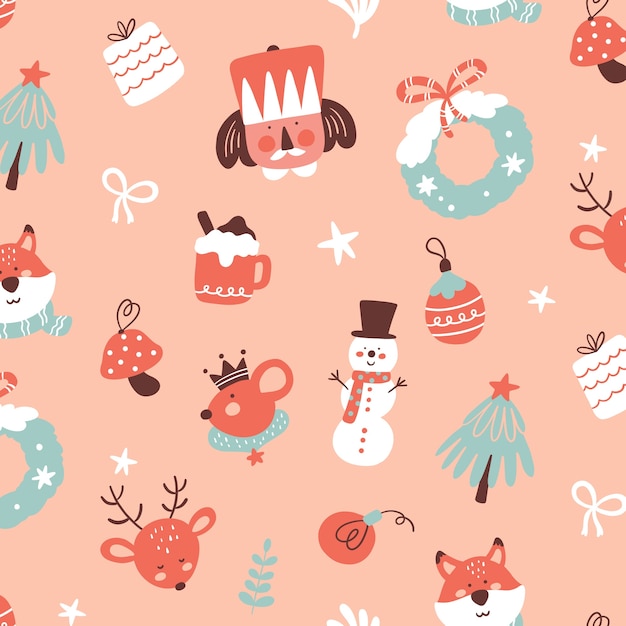 Free Vector flat christmas pattern design