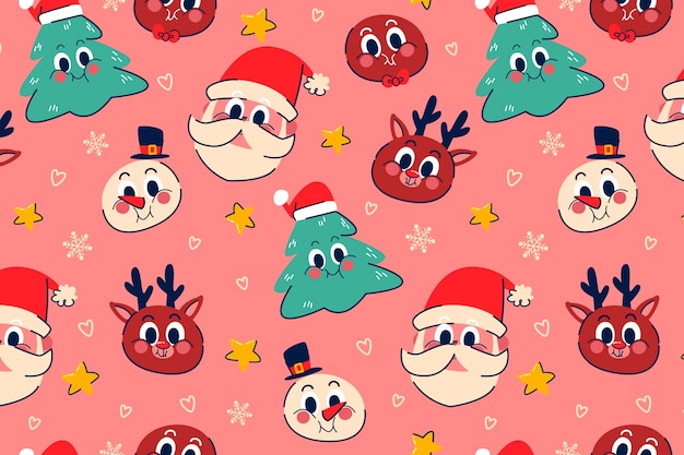Free Vector flat christmas pattern design