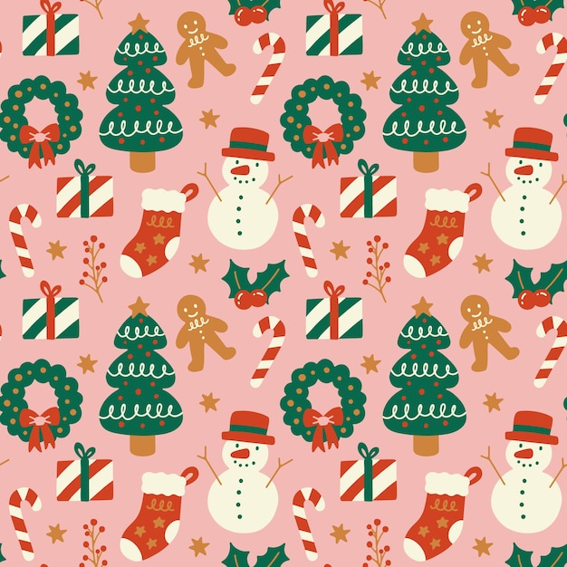 Free Vector flat christmas pattern