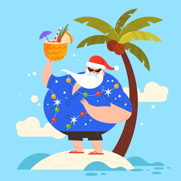Free Vector flat christmas travel illustration