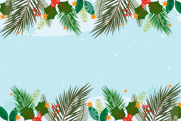 Free Vector flat christmas tree branches background
