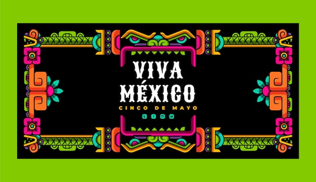 Free Vector flat cinco de mayo horizontal banner template