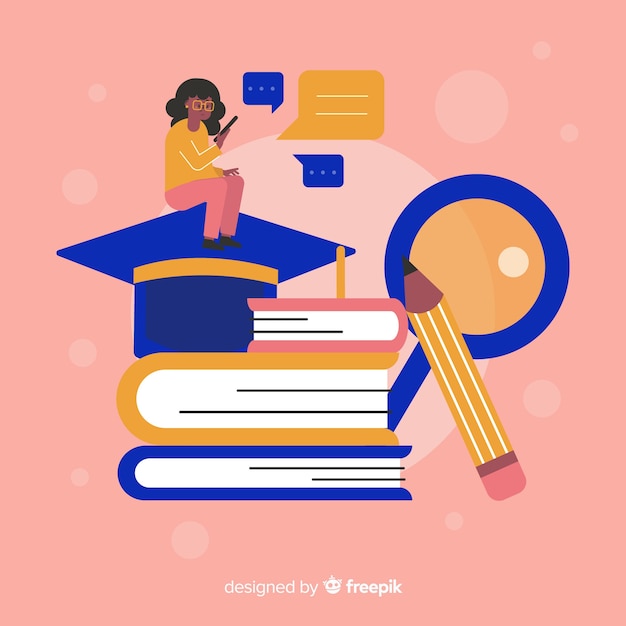 Free Vector flat colorful university concept background