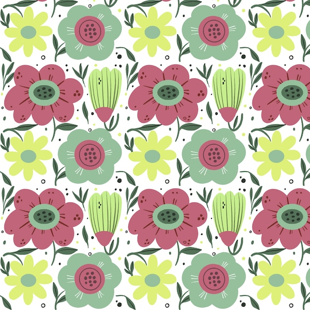 Free Vector flat design beautiful floral pattern