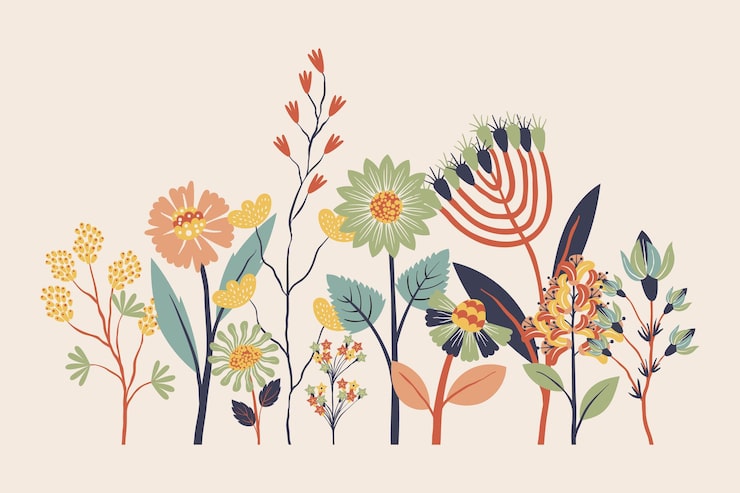 Free Vector flat design beautiful spring flower collection