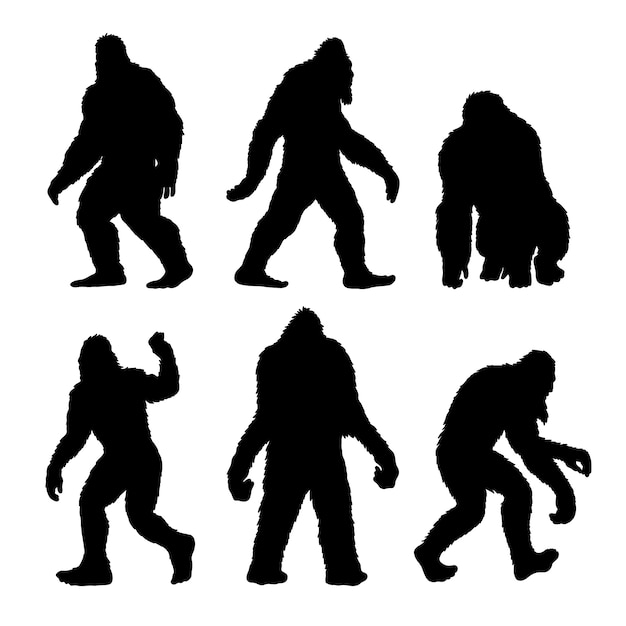 Free Vector flat design bigfoot silhouette set