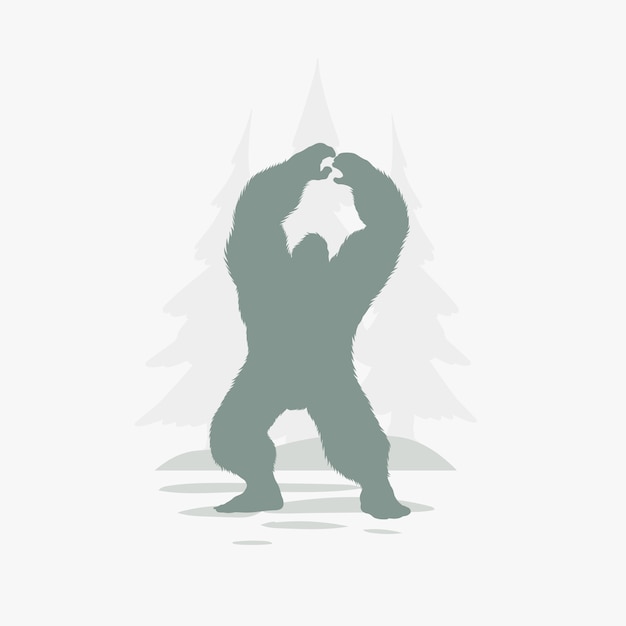 Free Vector flat design bigfoot silhouette