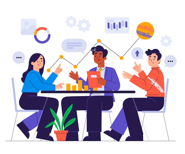 Free Vector flat design business communication concept