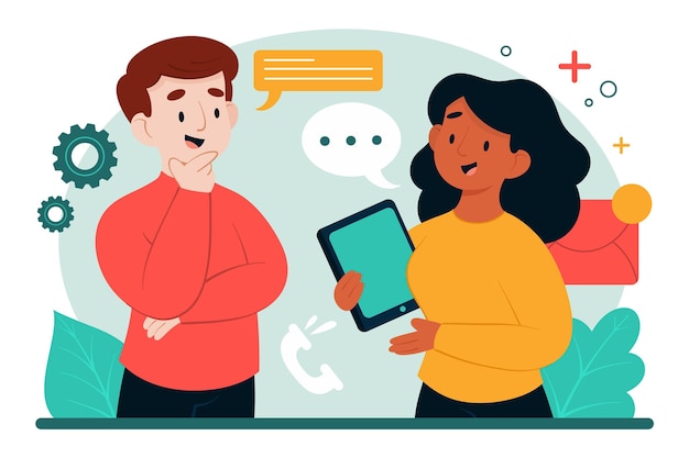 Free Vector flat design business communication concept