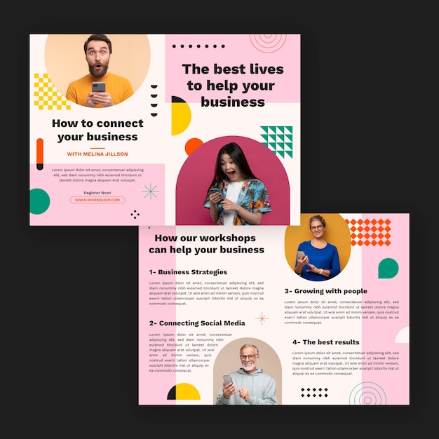 Free Vector flat design business workshop brochure