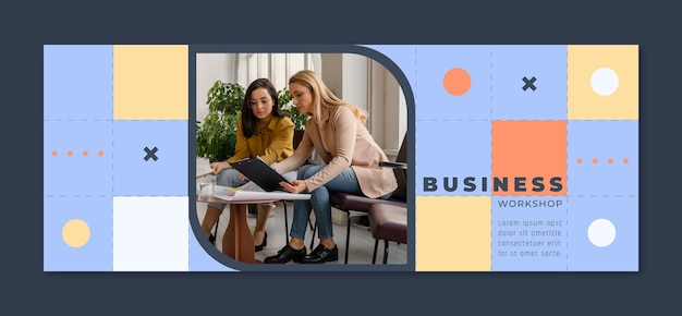 Free Vector flat design business workshop geometric facebook cover