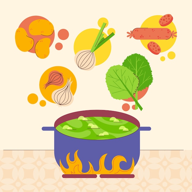 Free Vector flat design caldo verde illustration
