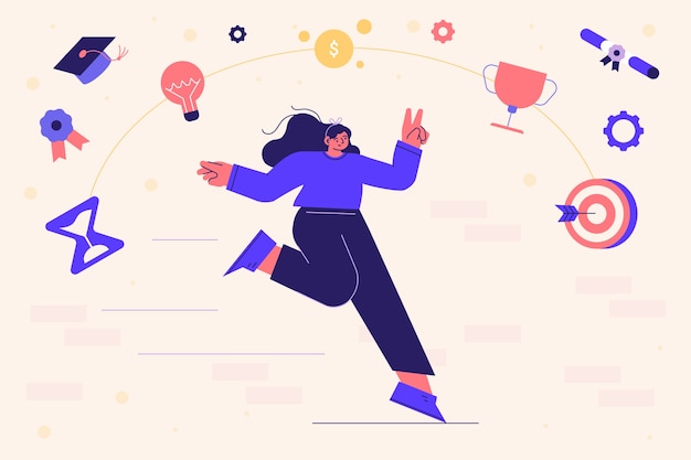 Free Vector flat design career cushioning illustration