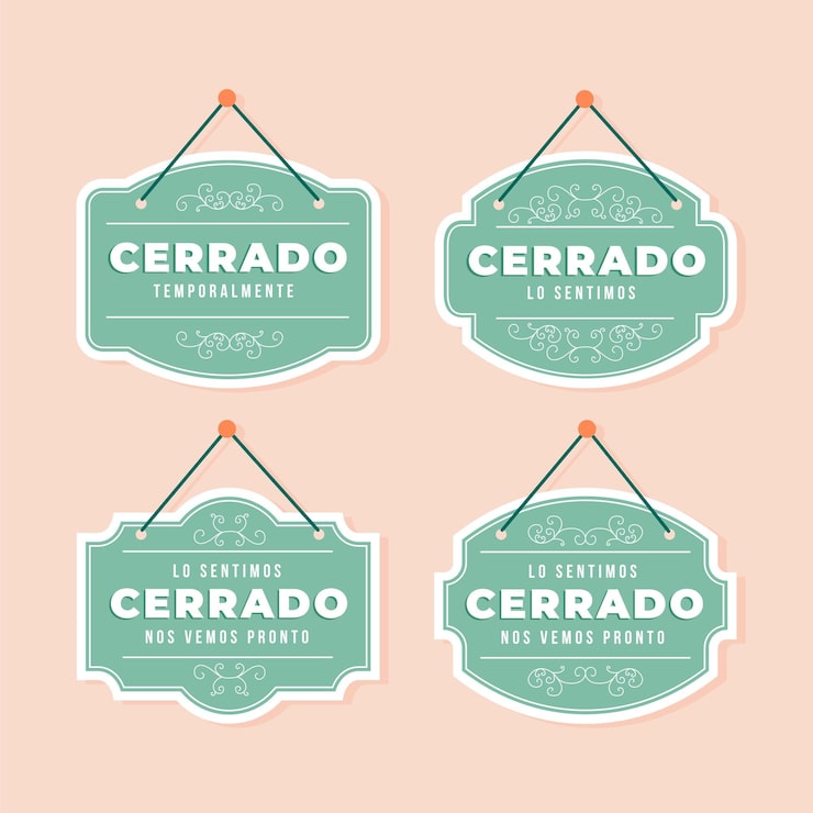 Free Vector flat design cerrado signboard collection