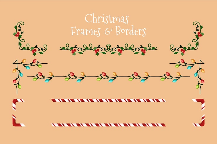 Free Vector flat design christmas frames and borders