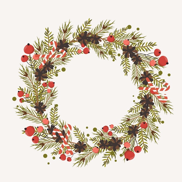 Free Vector flat design christmas wreath