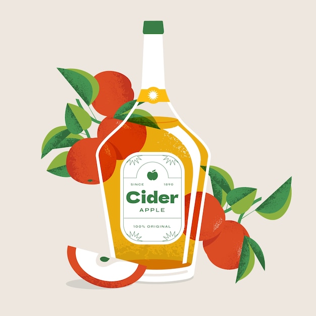 Free Vector flat design cider illustration