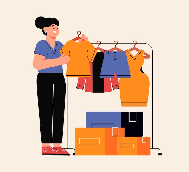Free Vector flat design clothing donation