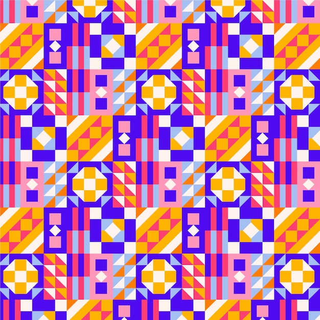 Free Vector flat design colorful geometric pattern