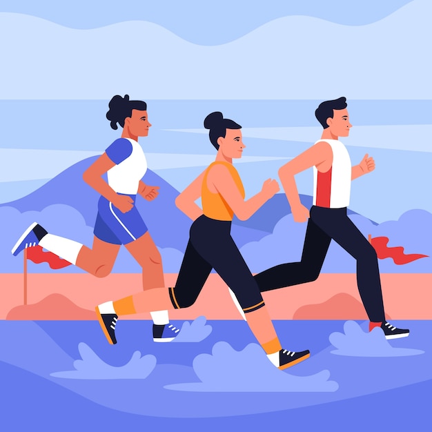 Free Vector flat design cross country illustration