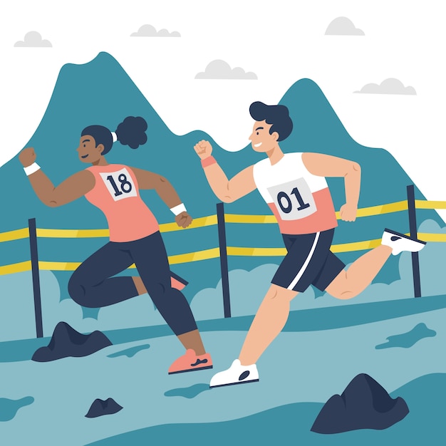 Free Vector flat design cross country illustration
