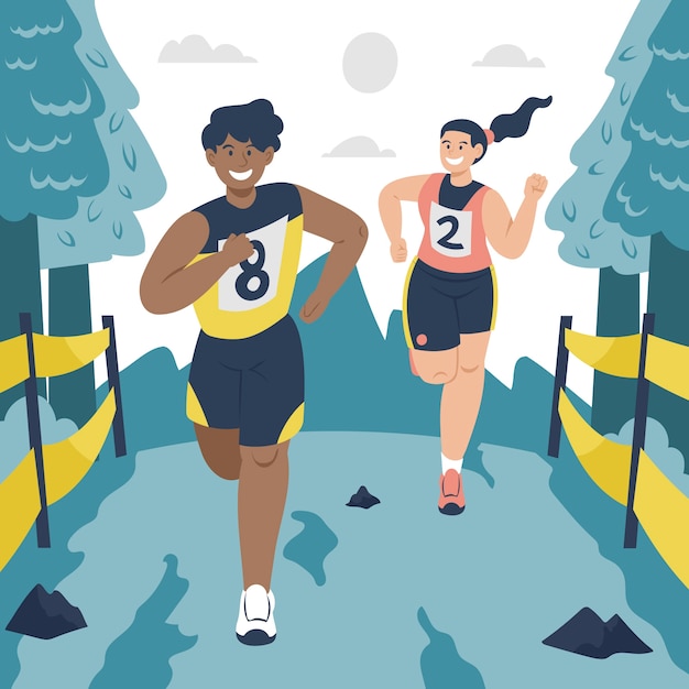 Free Vector flat design cross country illustration