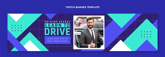 Free Vector flat design driving school template