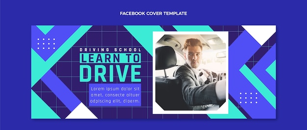 Free Vector flat design driving school template