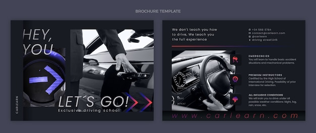 Free Vector flat design driving school template
