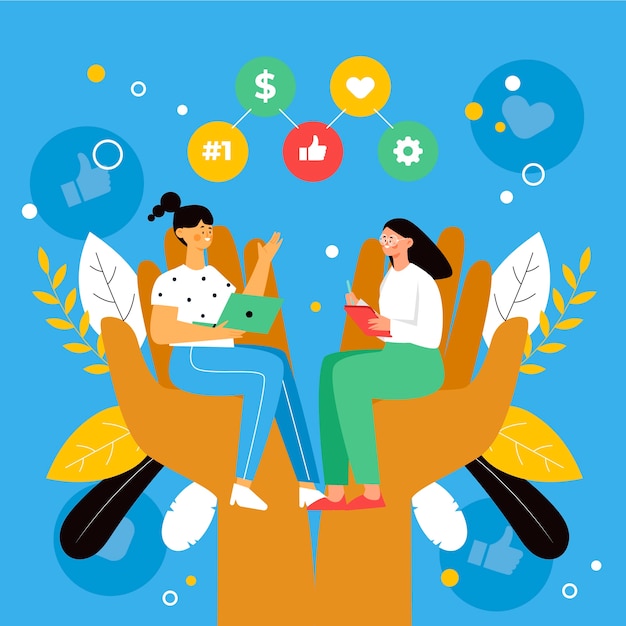 Free Vector flat design employee benefits illustration