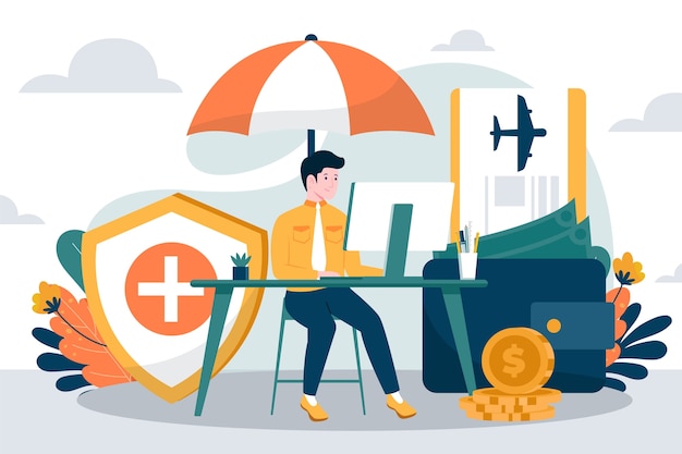 Free Vector flat design employee benefits illustration