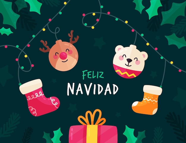 Free Vector flat design feliz navidad
