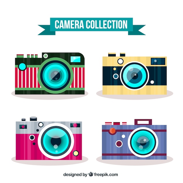 Free Vector flat design fun camera collectio
