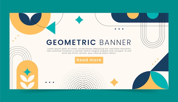 Free Vector flat design geometric horizontal banner