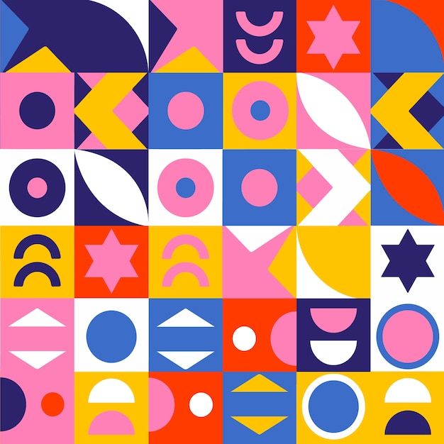 Free Vector flat design geometric mosaic pattern